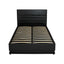 Artiss Bed Frame King Single Size LED Gas Lift Black LUMI