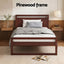 Artiss Bed Frame King Single Size Wooden Walnut WITTON