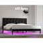 Artiss Bed Frame King Size LED Black RAVI