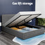 Artiss Bed Frame Queen Size Gas Lift Grey TIYO