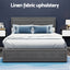 Artiss Bed Frame Queen Size Gas Lift Grey TIYO