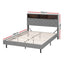 Artiss Bed Frame Queen Size LED Mattress Base Platform with Storage Shelf Hidden Storage Box Grey