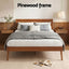 Artiss Bed Frame Queen Size Wooden Bed Base Walnut SPLAY