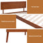 Artiss Bed Frame Single Size Wooden Bed Base Walnut SPLAY