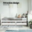 Artiss Bed Frame Single Size Wooden with 2 Drawers White RIO