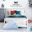 Artiss Bed Frame Single Size Wooden with 2 Drawers White RIO