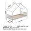 Artiss Bed Frame Wooden Base Kids Single Timber House Beds White
