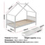 Artiss Bed Frame Wooden Base Kids Single Timber House with 2 Storage Drawers Beds White