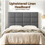 Artiss Bed Headboard Double Bedhead Linen Fabric Charcoal
