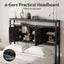 Artiss Bed Headboard King Single Storage Bedhead Charging Station Black