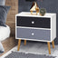 Artiss Bedside Table 2 Drawers - BONDS White