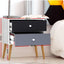 Artiss Bedside Table 2 Drawers - BONDS White