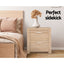 Artiss Bedside Table 2 Drawers - MAXI Pine