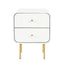 Artiss Bedside Table 2 Drawers Side End Table Nightstand White