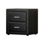 Artiss Bedside Table 2 Drawers Side Table Leather - CADEN Black
