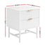 Artiss Bedside Table 2 Drawers - White