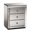 Artiss Bedside Table 3 Drawers Mirrored - PRESIA Grey