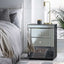 Artiss Bedside Table 3 Drawers Mirrored - PRESIA Grey