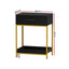 Artiss Bedside Table Drawers Side Table Shelf Storage Nightstand Black MASON