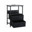 Artiss Bedside Table LED Nightstand Charging Station 2 Drawers Foldable Black