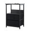 Artiss Bedside Table LED Nightstand Charging Station 2 Drawers Foldable Black