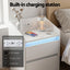 Artiss Bedside Table Nightstand with Charging Station 2 Drawers LED White