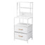Artiss Bedside Table Tall Nightstand with Charging Station Drawers LED White