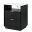 Artiss Bedside Table with Charging Station and 2 Drawers Black