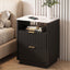 Artiss Bedside Table with Charging Station and 2 Drawers Black