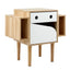 Artiss Bedside Table with Drawer Robot Design for Kids' Room Bedroom Pine