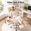 Artiss Big & Tall Criss Cross Office Chair with Flip Armrests Foot Rest Reclining Teddy Fleece Beige
