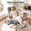 Artiss Big & Tall Criss Cross Office Chair with Flip Armrests Foot Rest Reclining Teddy Fleece Grey