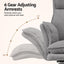 Artiss Big & Tall Criss Cross Office Chair with Flip Armrests Foot Rest Reclining Teddy Fleece Grey