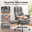 Artiss Big & Tall Criss Cross Office Chair with Flip Armrests Foot Rest Reclining Teddy Fleece Grey