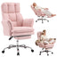 Artiss Big & Tall Criss Cross Office Chair with Flip Armrests Foot Rest Reclining Teddy Fleece Pink