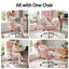 Artiss Big & Tall Criss Cross Office Chair with Flip Armrests Foot Rest Reclining Teddy Fleece Pink