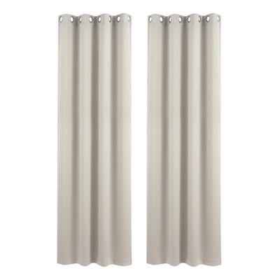 Artiss Blockout Curtains 2X 132x213cm Thermal Insulated Eyelet Drapes Beige