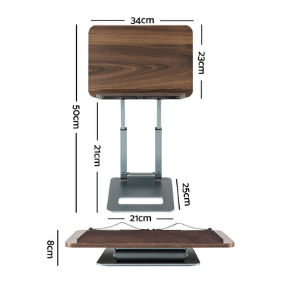 Artiss Book Stand Telescopic Book Holder with Page Clip Ergonomic Desktop Stands OAK
