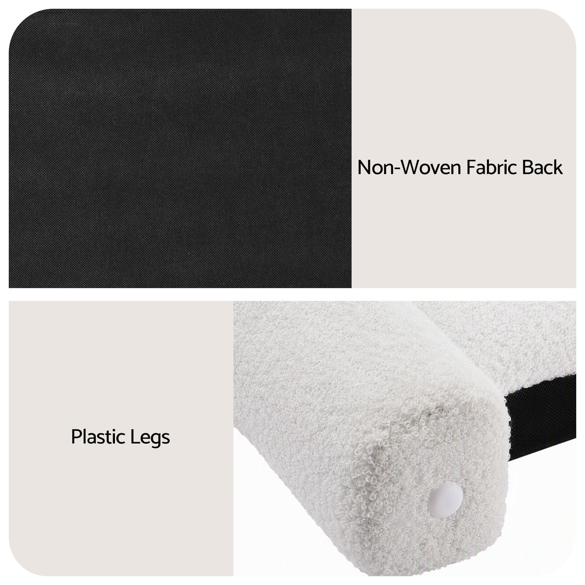 Artiss Boucle Bed Head Queen Size Upholstered Wavy Headboard Beige