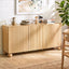 Artiss Buffet Sideboard Cabinet 2-Tier Fluted Kitchen Storage Ball Legs Pine