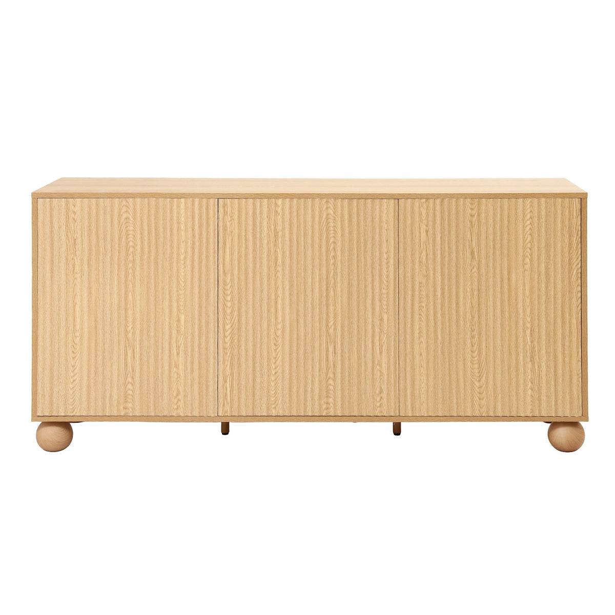 Artiss Buffet Sideboard Cabinet 2-Tier Fluted Kitchen Storage Ball Legs Pine