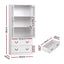 Artiss Buffet Sideboard Cabinets X2 180cm Hutch Storage Kitchen Clear Door White