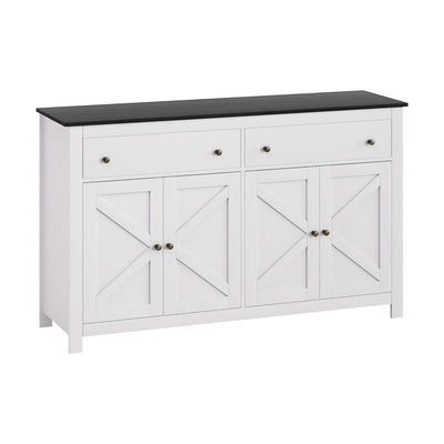 Artiss Buffet Sideboard Storage Cabinet Kitchen Cupboard 2 Drawers 140CM Black