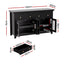 Artiss Buffet Sideboard Storage Cabinet Kitchen Cupboard Clear Door Drawer Black
