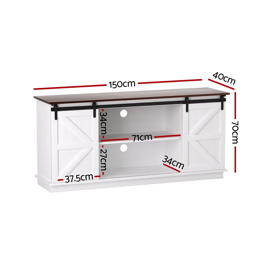 Artiss Buffet Sideboard Storage Cabinet Kitchen Cupboard Sliding Doors White