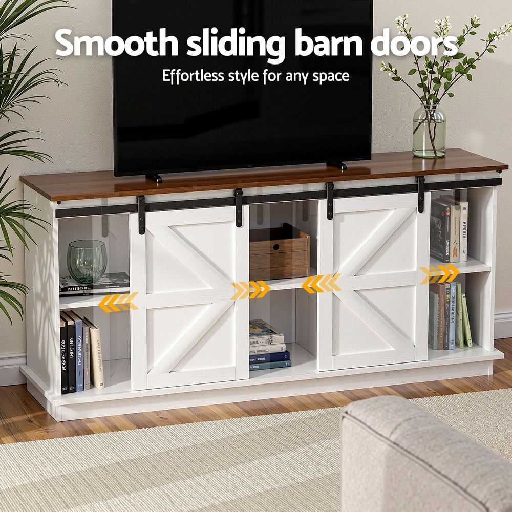 Artiss Buffet Sideboard Storage Cabinet Kitchen Cupboard Sliding Doors White