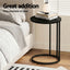 Artiss C Shaped End Table Set of 2 Coffee Table Side Table Round Black