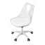 Artiss Clear Acrylic Office Chair Armless Swivel Vanity Desk Chair Mondern White
