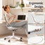 Artiss Clear Acrylic Office Chair Armless Swivel Vanity Desk Chair Mondern White