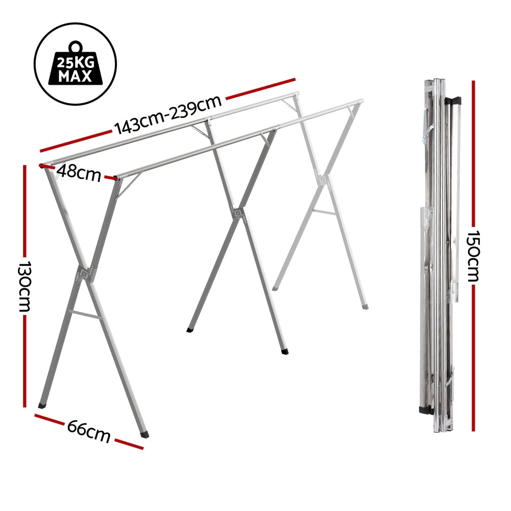 Artiss Clothes Rack Adjustable Foldable Steel